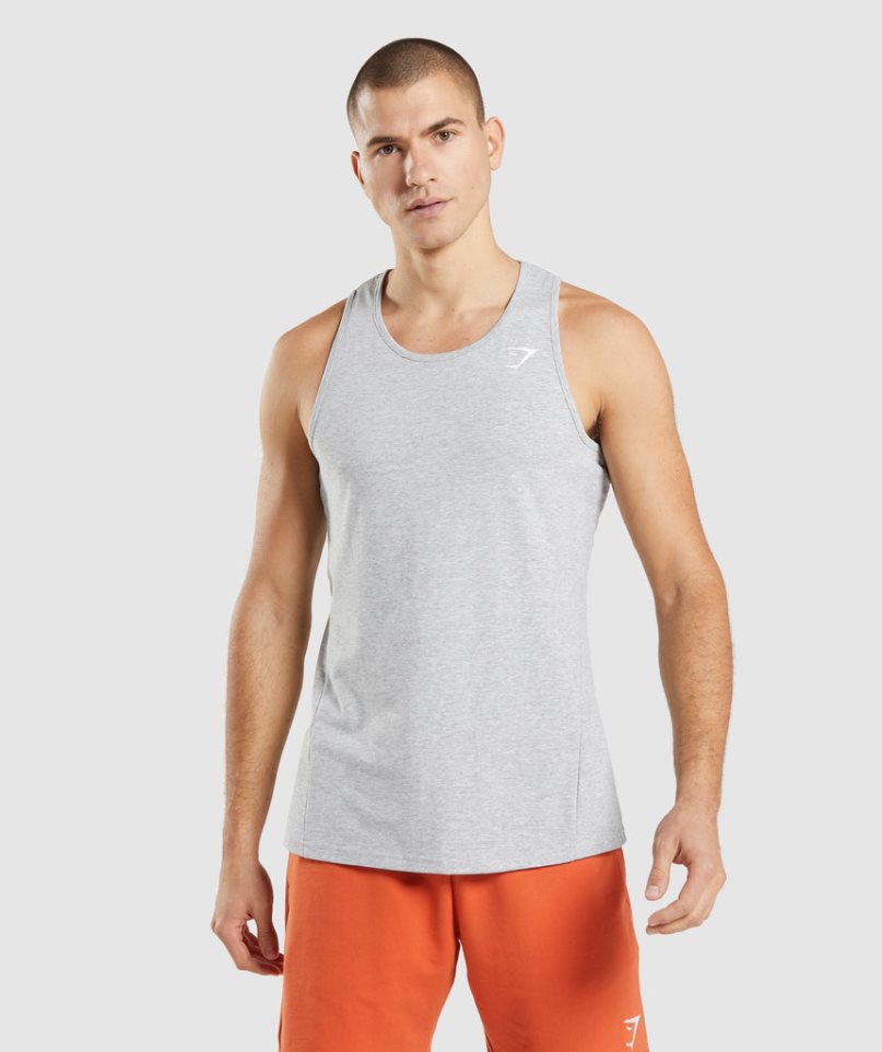 Men\'s Gymshark Critical 2.0 Tanks Light Grey | NZ 2SHTVE